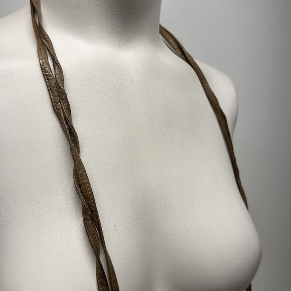 Bottega Veneta Intriciato Leather Dot Shoulder Bag Purse Adjustable Tan Brown - Picture 5 of 16